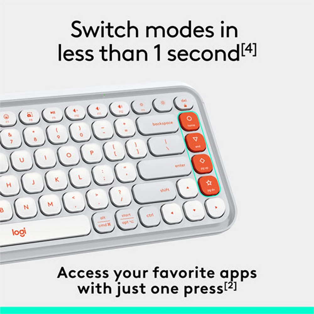 Clavier Bluetooth POP Icon Keys de Logitech - Orange/Blanc cassé - Anglais