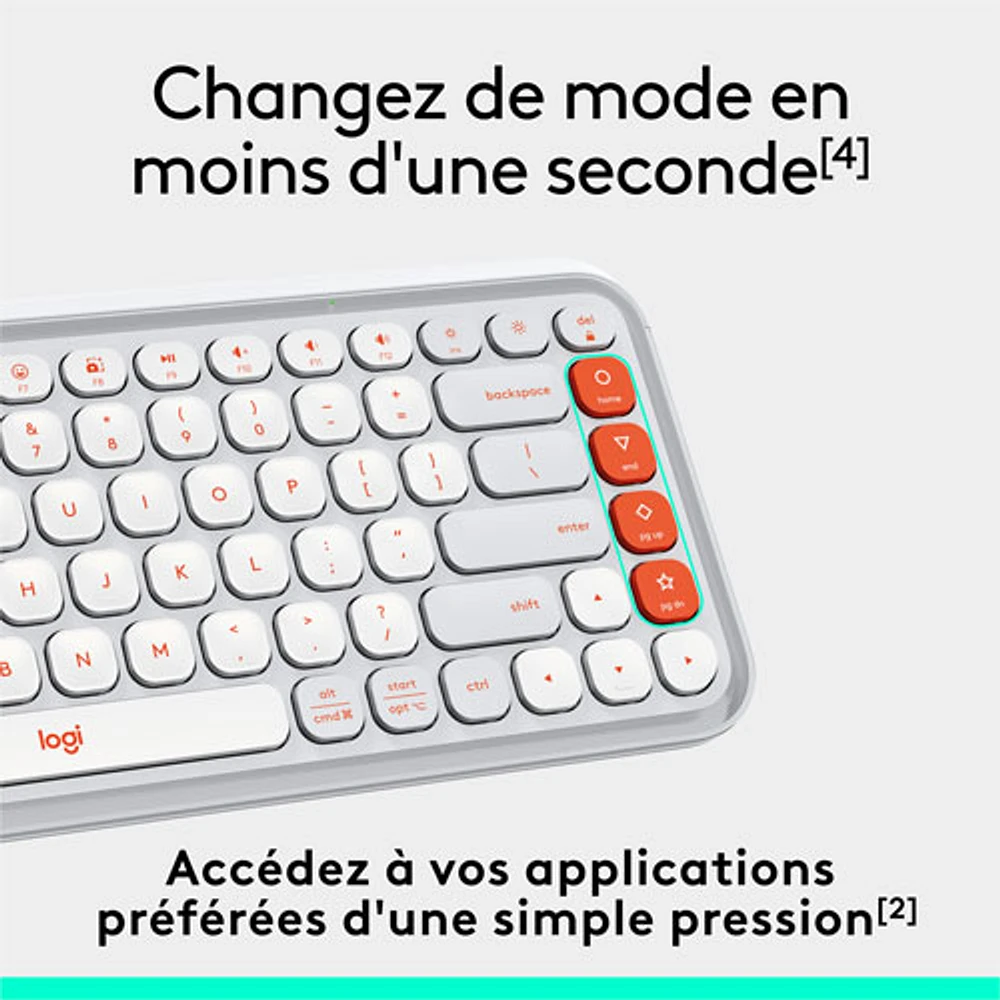Clavier Bluetooth POP Icon Keys de Logitech - Orange/Blanc cassé - Anglais