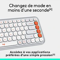 Clavier Bluetooth POP Icon Keys de Logitech - Orange/Blanc cassé - Anglais