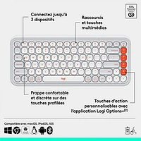 Clavier Bluetooth POP Icon Keys de Logitech - Orange/Blanc cassé - Anglais