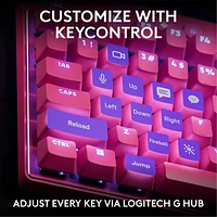 Logitech G PRO X Tenkeyless Rapid Backlit RGB Magnetic Analog Switches Gaming Keyboard -Magenta- Bilingual