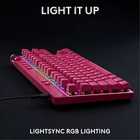 Logitech G PRO X Tenkeyless Rapid Backlit RGB Magnetic Analog Switches Gaming Keyboard -Magenta- Bilingual