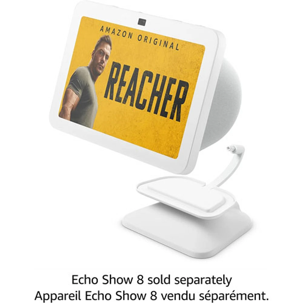 Support réglable Echo Show 8 (3e gén.) avec port de chargement USB-C - Blanc glacier