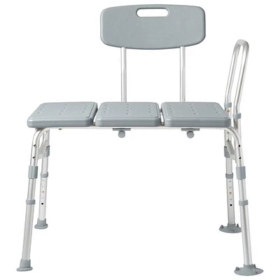 Medline Aluminum Transfer Bath Bench with Back - Grey