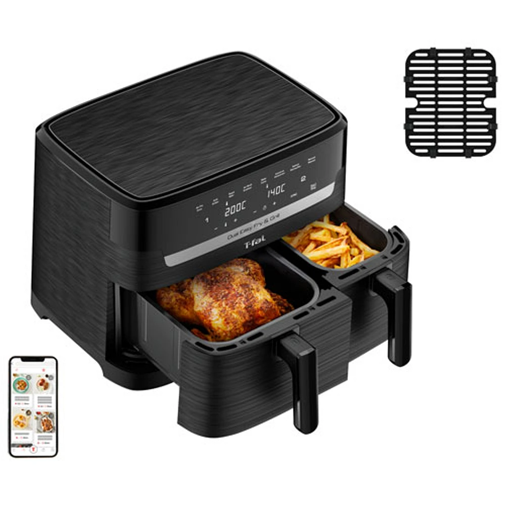 T-Fal Dual Easy Fry & Grill Air Fryer - 8.3l/8.7qt - Black - Only at Best Buy