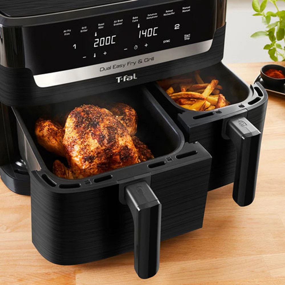 T-Fal Dual Easy Fry & Grill Air Fryer - 8.3l/8.7qt - Black - Only at Best Buy