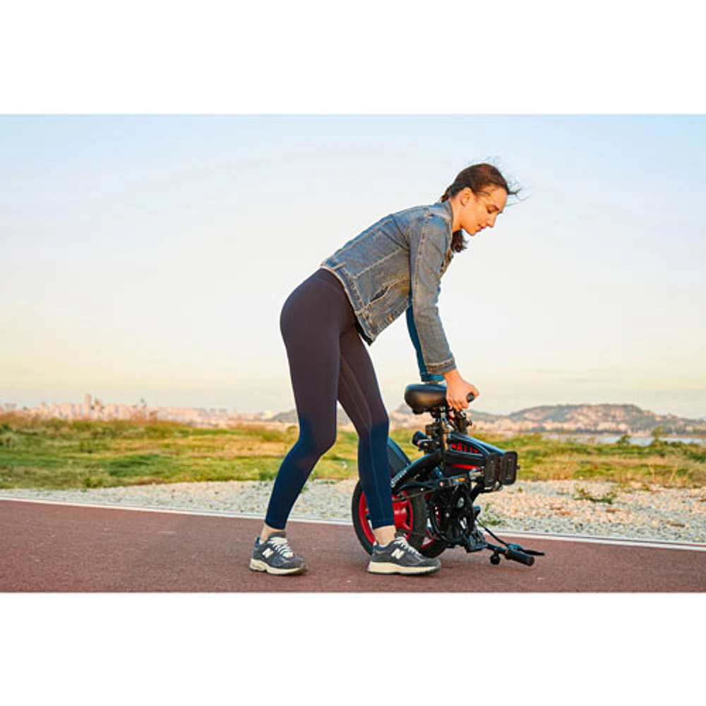 GoPowerBike GoBlitz Foldable Electric City Bike (350W Motor / up to 48km Battery Range / 32km/h Top Speed)- Black