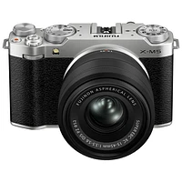 Fujifilm X-M5 Mirrorless Camera with XC 15-45mm OIS PZ Lens Kit - Silver