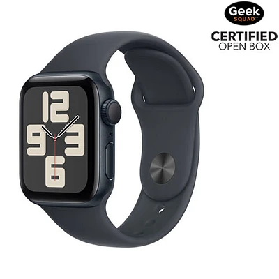 Open Box - Apple Watch SE (GPS) 40mm Midnight Aluminum Case with Midnight Sport Band - Small/Medium