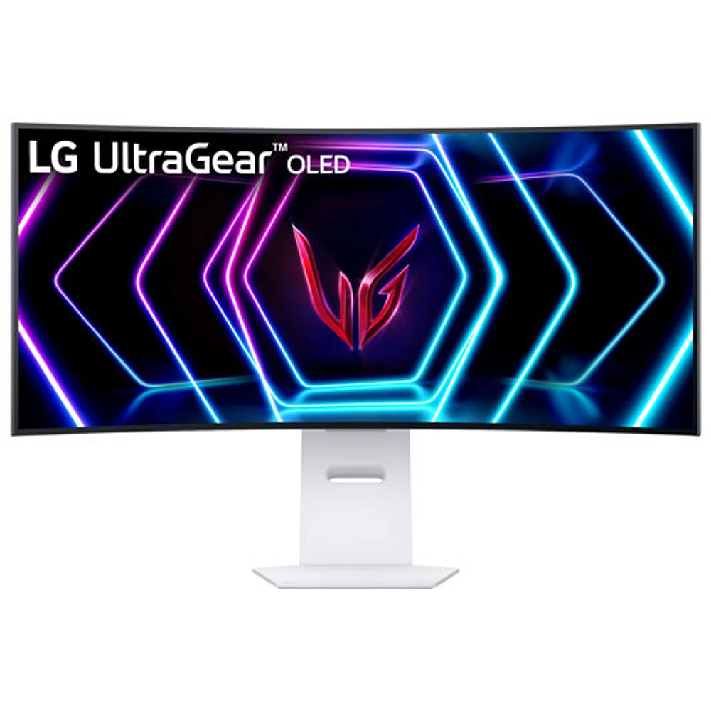 LG UltraGear 39" QHD 240Hz 0.03ms GTG Curved OLED LED G-Sync FreeSync Gaming Monitor (39GS95QE-W)- Ultimate White