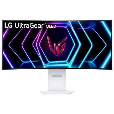 LG UltraGear 39" QHD 240Hz 0.03ms GTG Curved OLED LED G-Sync FreeSync Gaming Monitor (39GS95QE-W)- Ultimate White