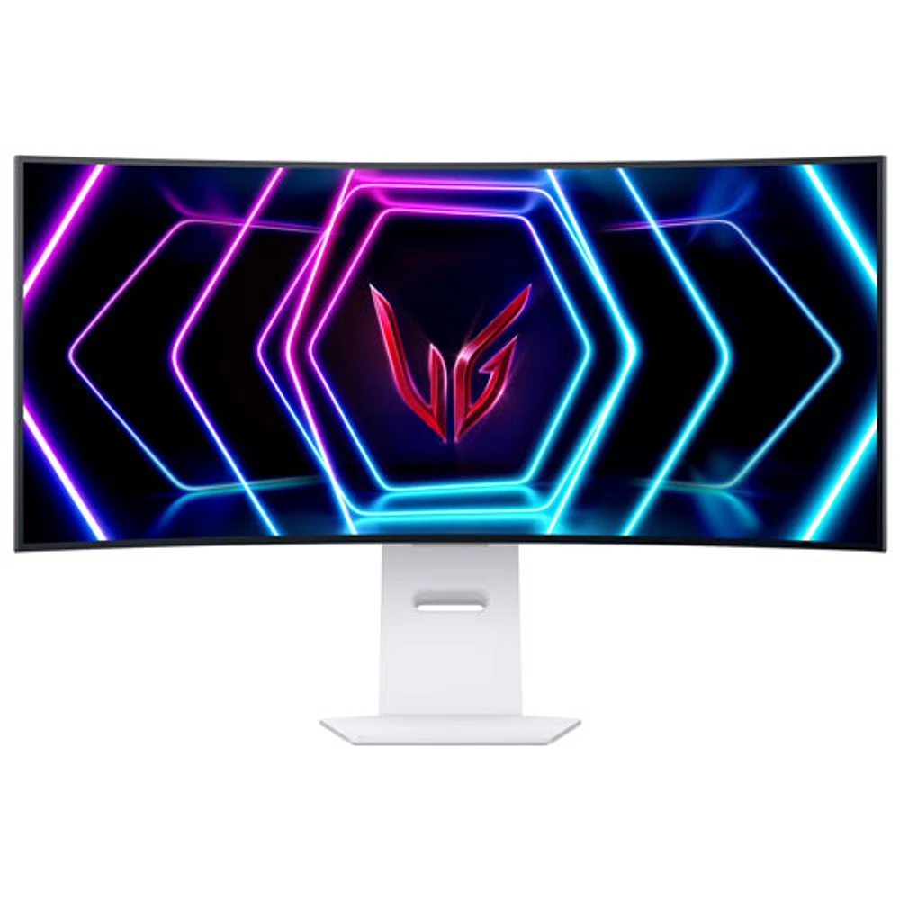 LG UltraGear 39" QHD 240Hz 0.03ms GTG Curved OLED LED G-Sync FreeSync Gaming Monitor (39GS95QE-W)- Ultimate White