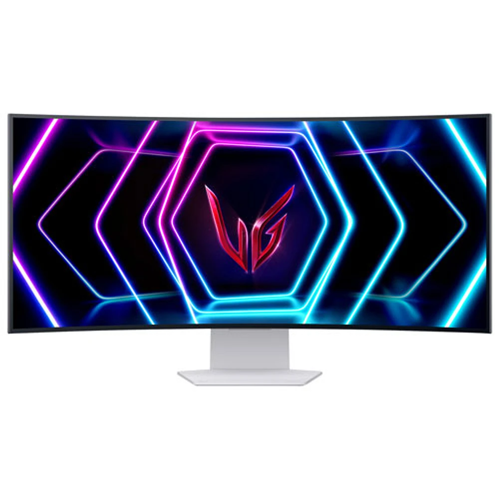 LG UltraGear 39" QHD 240Hz 0.03ms GTG Curved OLED LED G-Sync FreeSync Gaming Monitor (39GS95QE-W)- Ultimate White