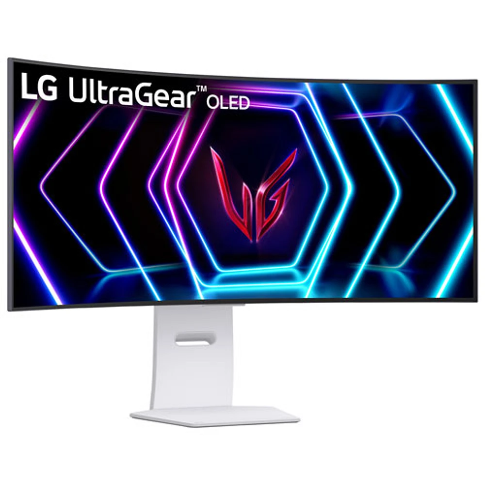 LG UltraGear 39" QHD 240Hz 0.03ms GTG Curved OLED LED G-Sync FreeSync Gaming Monitor (39GS95QE-W)- Ultimate White