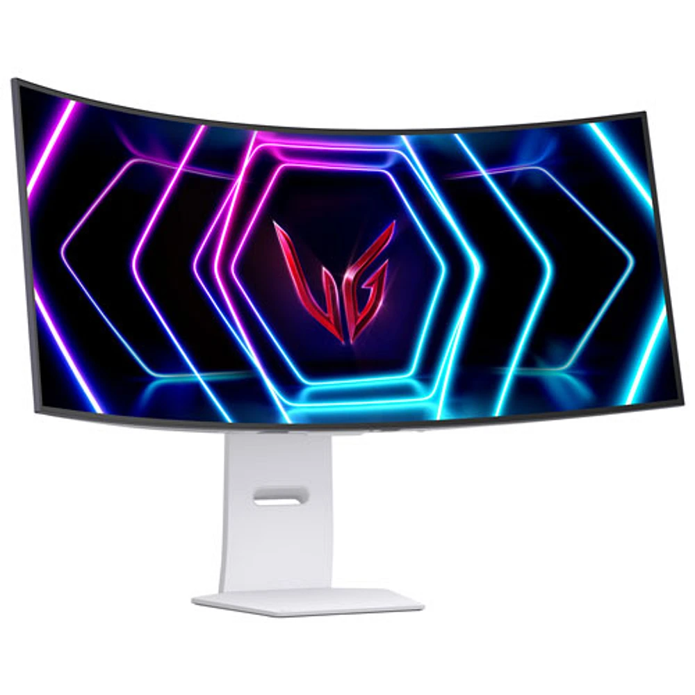 LG UltraGear 39" QHD 240Hz 0.03ms GTG Curved OLED LED G-Sync FreeSync Gaming Monitor (39GS95QE-W)- Ultimate White