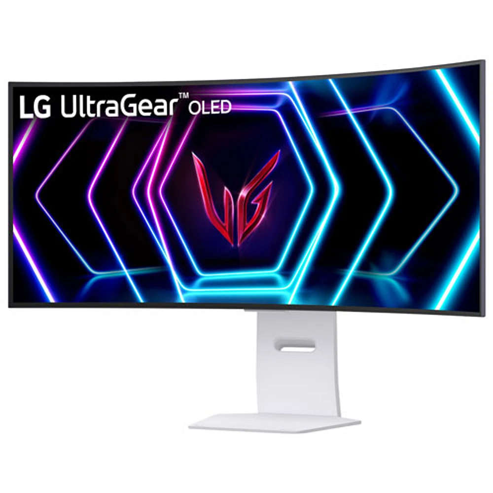 LG UltraGear 39" QHD 240Hz 0.03ms GTG Curved OLED LED G-Sync FreeSync Gaming Monitor (39GS95QE-W)- Ultimate White