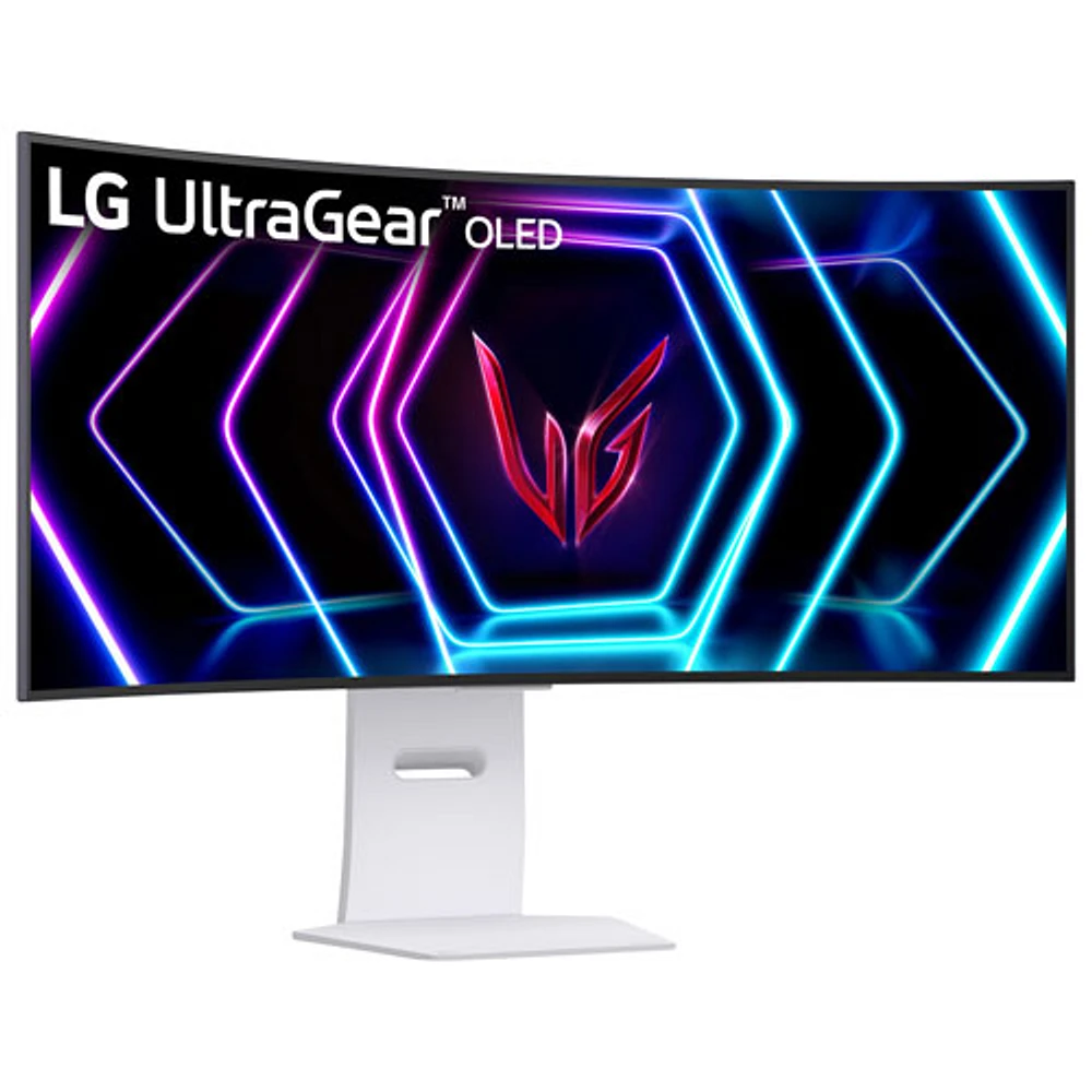 LG UltraGear 39" QHD 240Hz 0.03ms GTG Curved OLED LED G-Sync FreeSync Gaming Monitor (39GS95QE-W)- Ultimate White