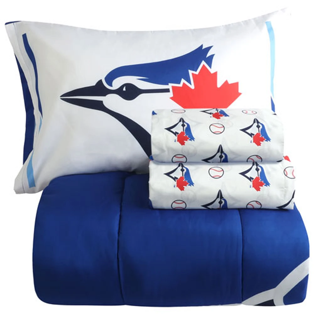 MLB 4-Piece Bed Sheet Set - Twin - Toronto Blue Jays