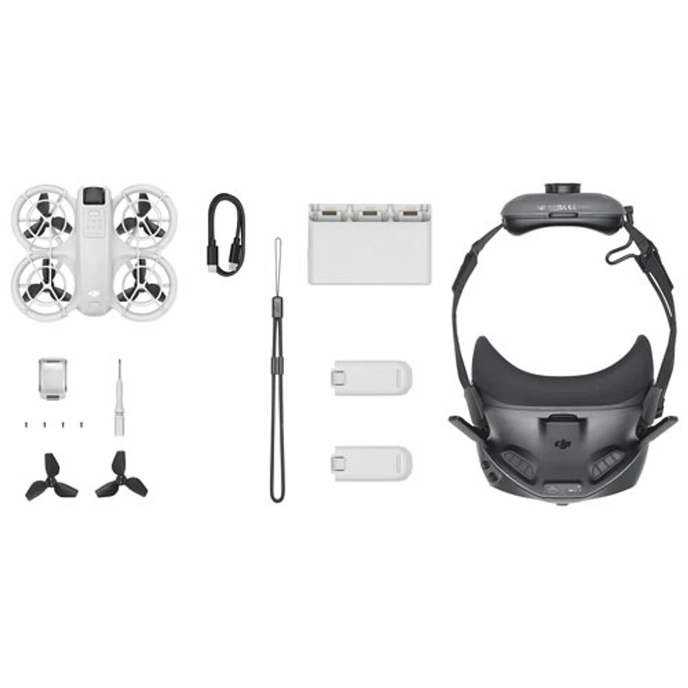 Ensemble Motion Fly More avec drone quadricoptère Neo, caméra, manette et casque Goggles N3 de DJI