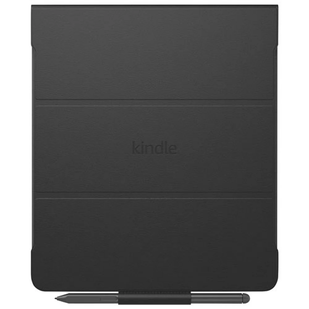Étui folio en tissu pour Kindle Scribe d'Amazon avec attache magnétique - Noir