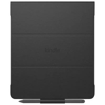 Étui folio en tissu pour Kindle Scribe d'Amazon avec attache magnétique - Noir