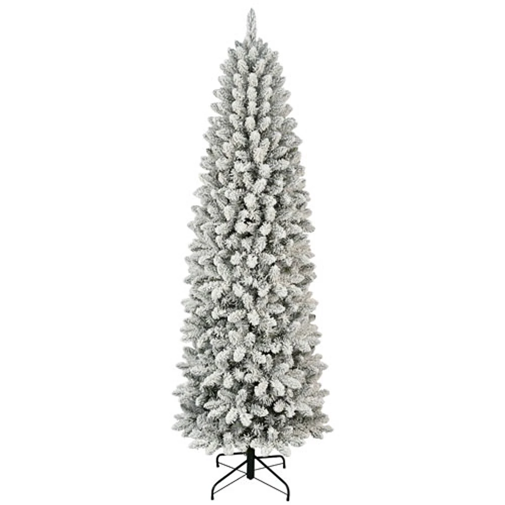 Puleo 7.5 Ft. Pre-lit Slim Frosted Birmingham Christmas Fir Tree (301-BIFLSL-75C350CUL)