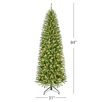 Arbre de Noël mince de 7 pi avec lumières de Puleo (301-KEPSL-70C3-CUL) - Épinette Keyport