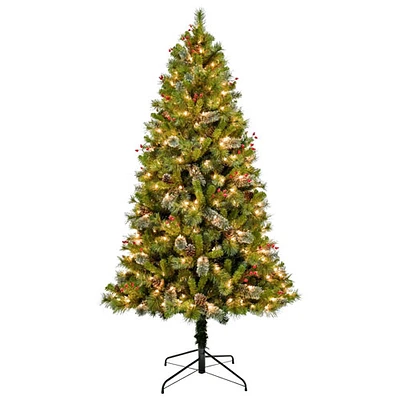 Arbre de Noël de 7 pi avec lumières de Puleo (357-MNTSL-70C3-CSA) - Pin de montagne