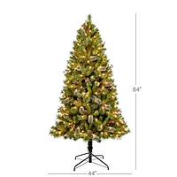 Puleo 7 Ft. Pre-lit Mountain Christmas Pine Tree (357-MNTSL-70C3-CSA)