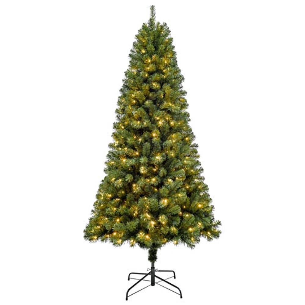 Arbre de Noël de 7 pi avec lumières de Puleo (357OFD70LDF3KZ350CUL) - Épinette Oxford