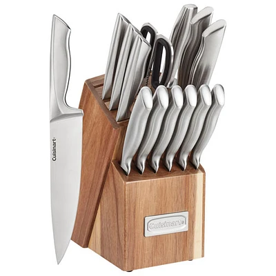Cuisinart German Steel 15-Piece Knife Block Set (C77SS-15PGAC) - Stainless Steel/Wood
