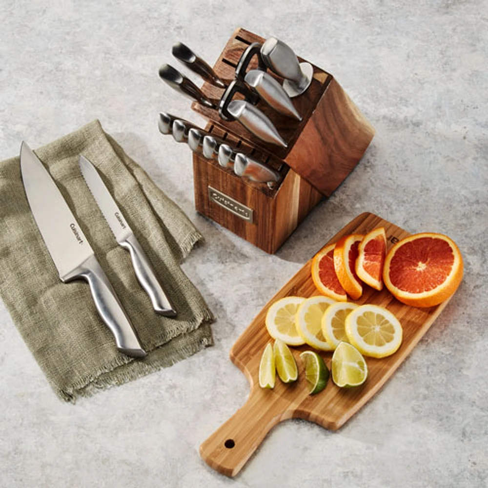 Cuisinart German Steel 15-Piece Knife Block Set (C77SS-15PGAC) - Stainless Steel/Wood