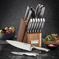 Cuisinart German Steel 15-Piece Knife Block Set (C77SS-15PGAC) - Stainless Steel/Wood