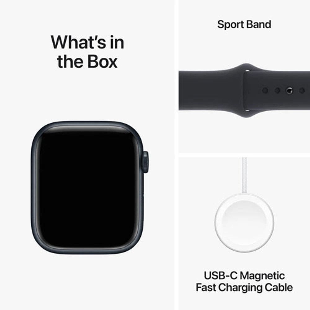 Koodo Apple Watch Series 9 (GPS + Cellular) 45mm Midnight Aluminium Case with Midnight Sport Band - Medium / Large 160-210mm - Monthly Tab Payment