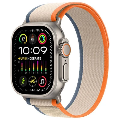 Koodo Apple Watch Ultra 2 (GPS + Cellular) 49mm Titanium Case with Orange Beige Trail Loop - Small / Medium 130-180mm - Monthly Tab Payment