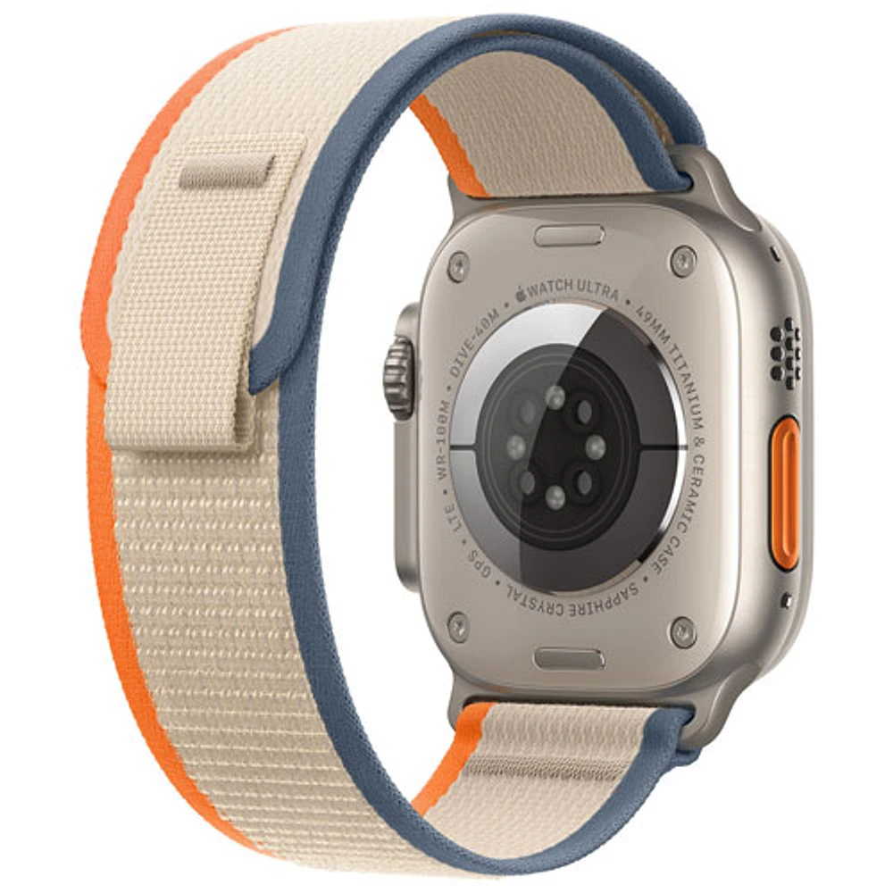 Koodo Apple Watch Ultra 2 (GPS + Cellular) 49mm Titanium Case with Orange Beige Trail Loop - Small / Medium 130-180mm - Monthly Tab Payment