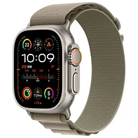 Koodo Apple Watch Ultra 2 (GPS + Cellular) 49mm Titanium Case with Olive Alpine Loop - Medium 145-190mm - Monthly Tab Payment