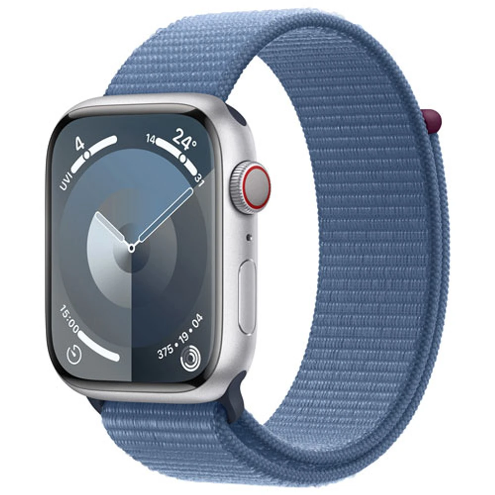 Koodo Apple Watch Series 9 (GPS + Cellular) 45mm Silver Aluminum Case with Winter Blue Sport Loop - Monthly Tab Payment