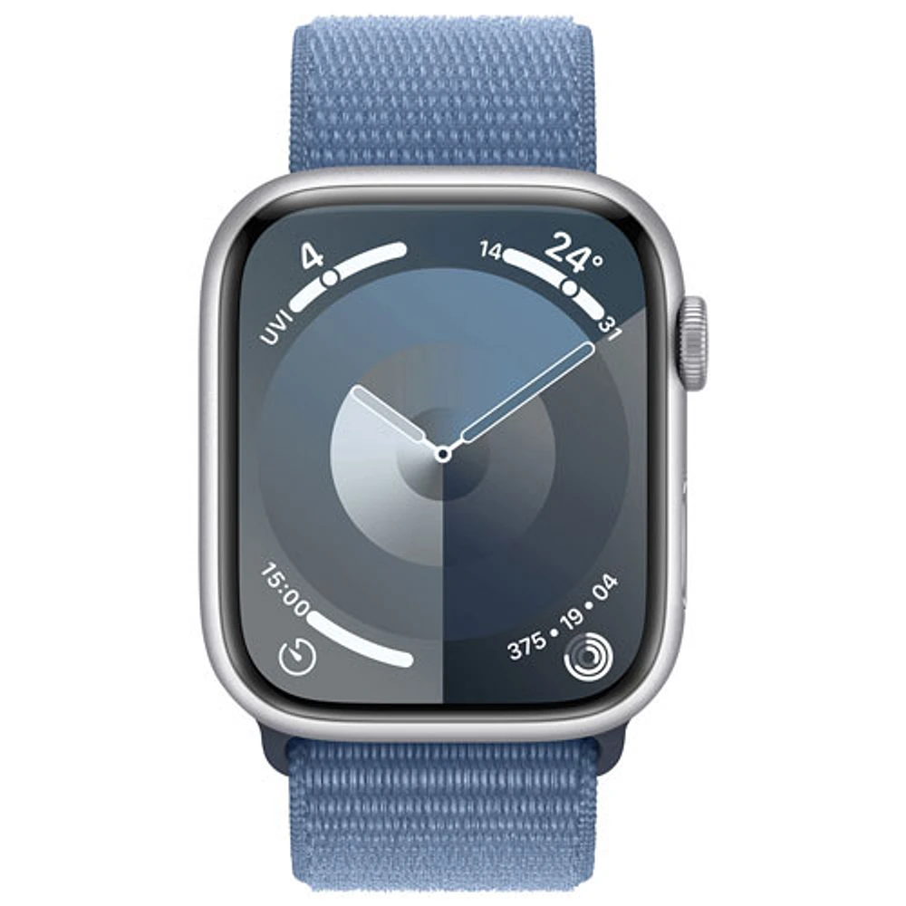 Koodo Apple Watch Series 9 (GPS + Cellular) 45mm Silver Aluminum Case with Winter Blue Sport Loop - Monthly Tab Payment