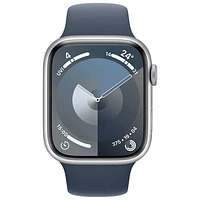 Koodo Apple Watch Series 9 (GPS + Cellular) 45mm Silver Aluminum Case with Storm Blue Sport Band - Medium/Large 160-210mm - Monthly Tab Payment