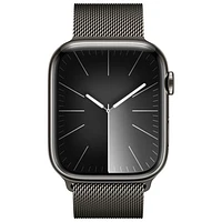 Apple Watch Series 9 (GPS + Cellulaire) avec boîtier de 45 mm en acier inoxydable graphite et bracelet milanais graphite par Koodo - Paiement Balance mensuel