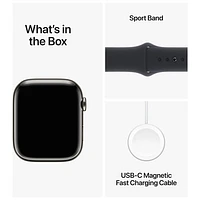 Koodo Apple Watch Series 9 (GPS + Cellular) 45mm Graphite Stainless Steel Case with Midnight Sport Band - Small/Medium 140-190mm - Monthly Tab Payment