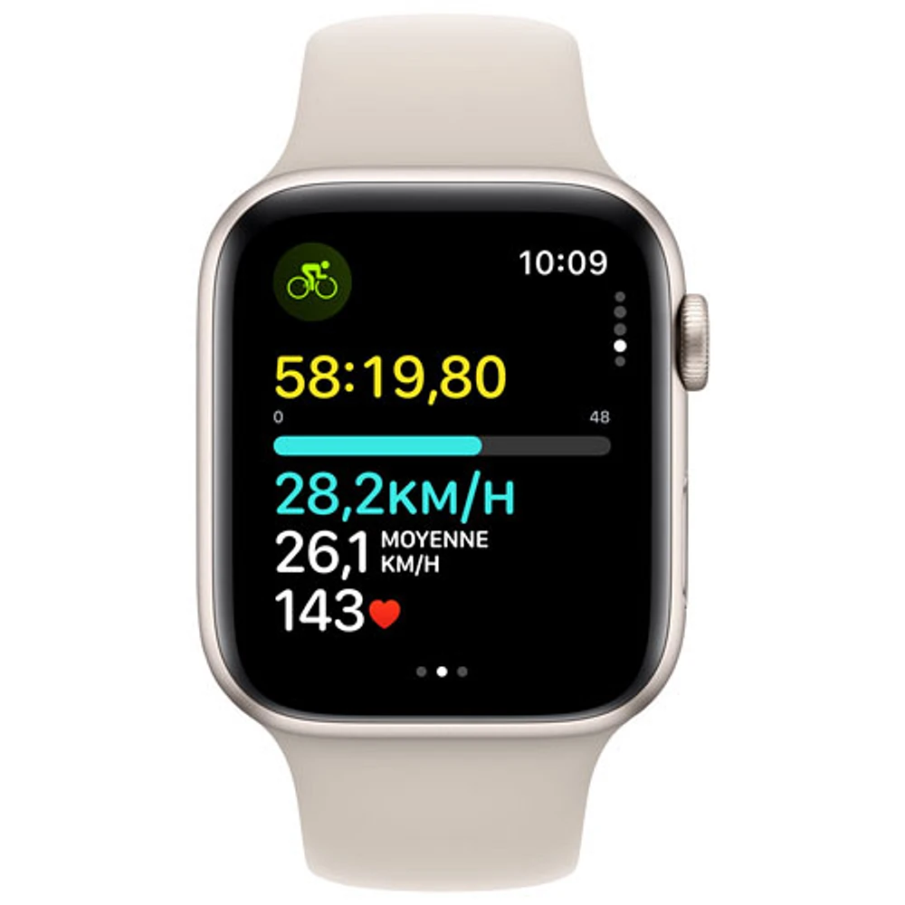 Apple Watch SE (GPS + cellulaire) avec boîtier de mm en aluminium comète et bracelet sport comète par Koodo - Petit/Moyen