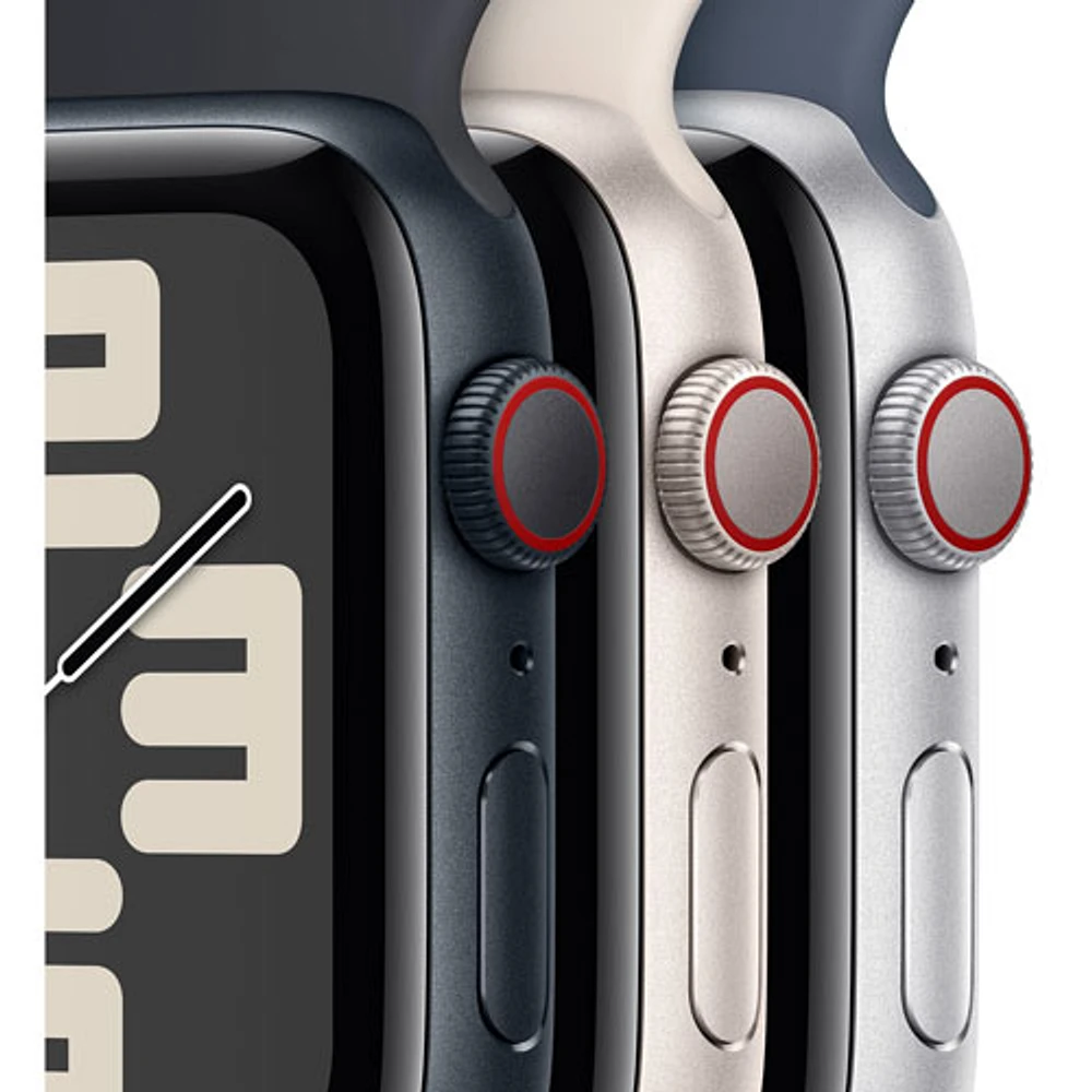 Apple Watch SE (GPS + cellulaire) de mm avec boîtier en aluminium comète et bracelet sport comète par Koodo - Moyen/Grand