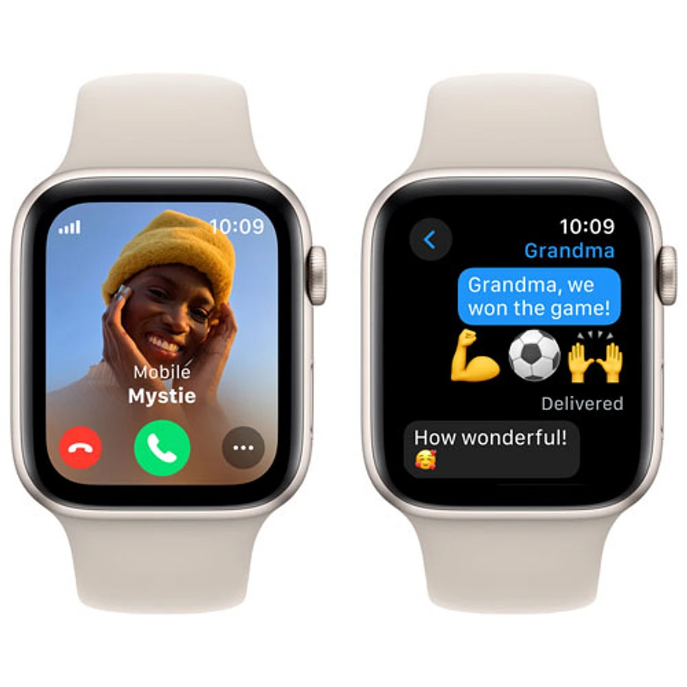 Apple Watch SE (GPS + cellulaire) de mm avec boîtier en aluminium comète et bracelet sport comète par Koodo - Moyen/Grand