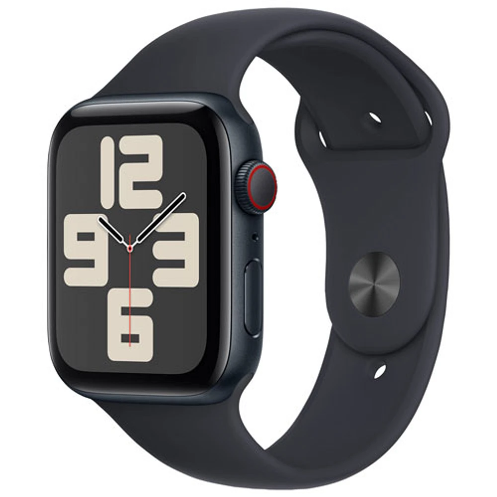 Apple Watch SE (GPS + cellulaire) avec boîtier de mm en aluminium minuit et bracelet sport minuit par Koodo - Petit/Moyen