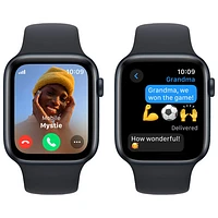 Apple Watch SE (GPS + Cellulaire) avec boîtier de mm en aluminium minuit et bracelet sport minuit par Koodo - Moyen/Grand