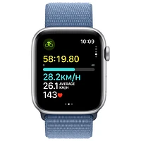 Koodo Apple Watch SE (GPS + Cellular) 44mm Silver Aluminum Case with Winter Blue Sport Band - Monthly Tab Payment