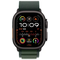 Apple Watch Ultra 2 (GPS + Cellulaire) avec boîtier de 49 mm en titane noir et bracelet Alpin vert foncé par Koodo - Grand - Paiement Balance mensuel