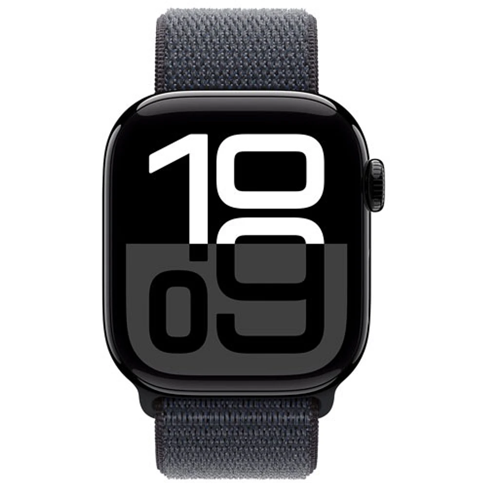 Koodo Apple Watch Series 10 (GPS + Cellular) 42mm Jet Black Aluminum Case with Ink Sport Loop - Monthly Tab Payment